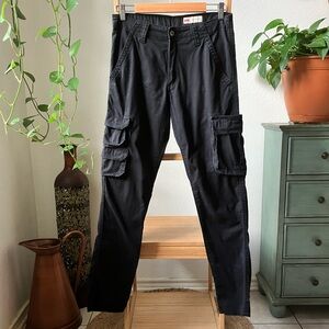WRANGLER Regular Taper Cargo Black Pants, Unisex Size W30 x L32